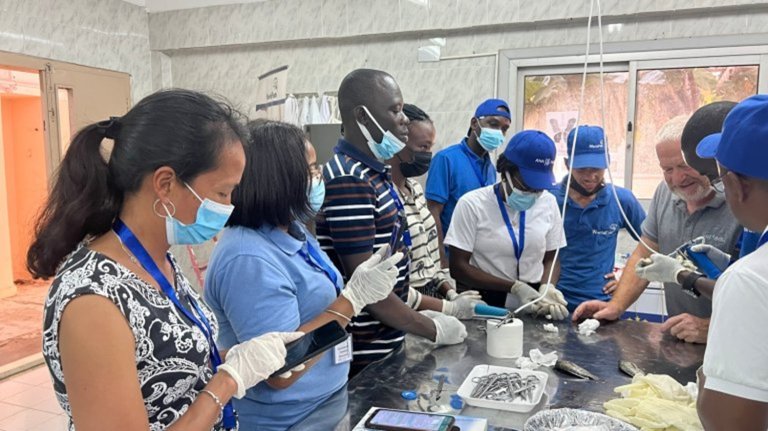 Practical course in fish health in Egypt. Photo: Jacob Zornu